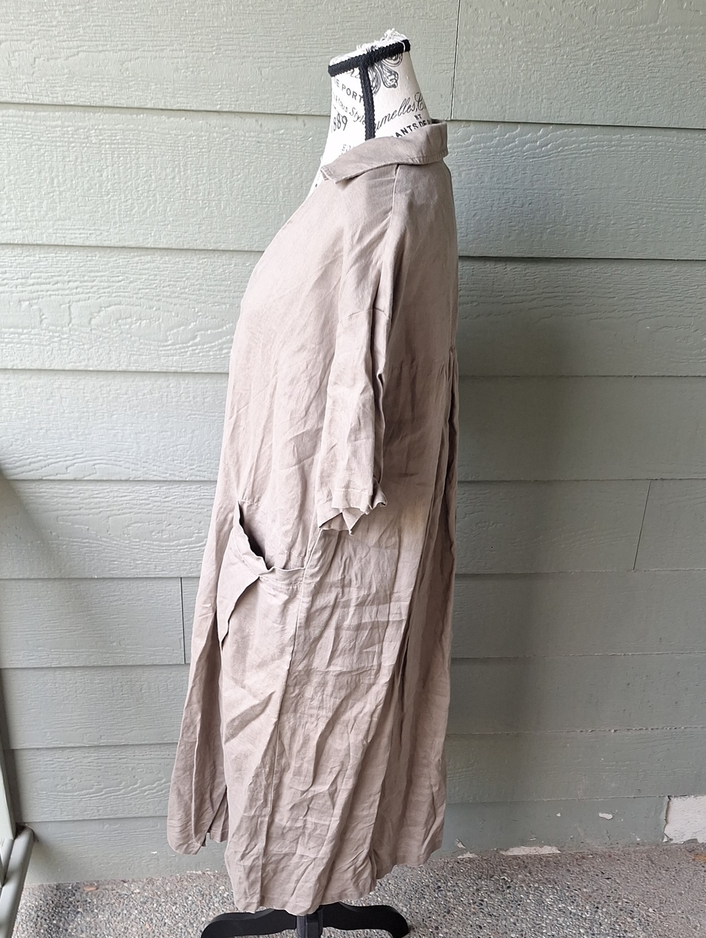 Grae Cove 100% Linen Dress In Mocha Brown OVERSIZED Size Large Lagenlook - Picture 8 of 11